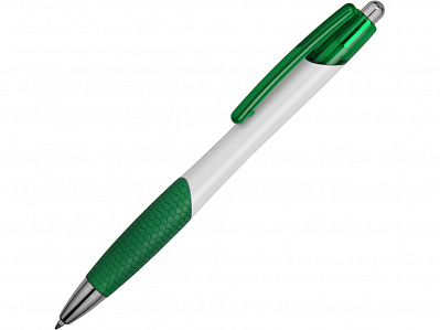 Ручка пластиковая шариковая Мак-Кинли (Белый/зеленый/серебристый)