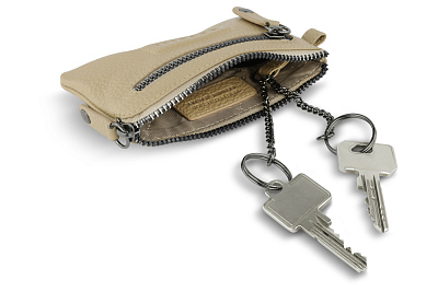 Ключница BUGATTI Elsa, песочного цвета, воловья кожа/полиэстер, 12,5х0,5х7 см