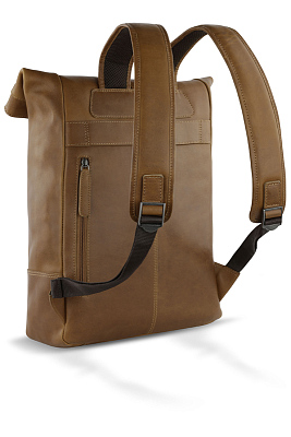 Рюкзак KLONDIKE GOLD «Donald», натуральная кожа в коньячном цвете, 40 х 42/51,5 х 11 см