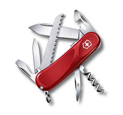 Нож перочинный VICTORINOX Evolution S13, 85 мм, 14 функций, с фиксатором лезвия  (Красный)