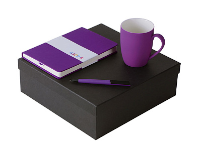 Подарочный набор COLOR IT с блокнотом, ручкой и кружкой (Фиолетовый)