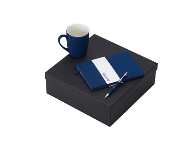 Подарочный набор COLOR IT с блокнотом, металлической ручкой и кружкой (Тёмно-синий)