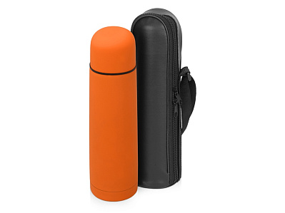 Термос Ямал Soft Touch с чехлом (Оранжевый матовый)