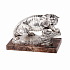 Скульптура "Тигр", серебристый - Фото 1