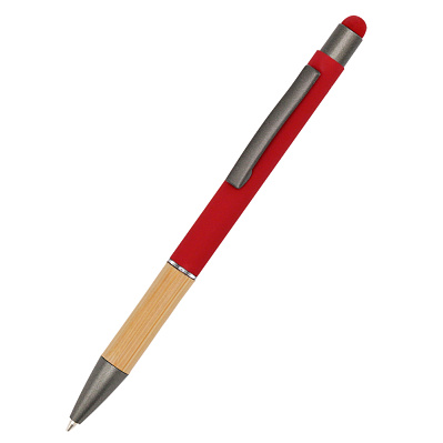 Ручка металлическая Сайрис софт-тач, красная (Красный)