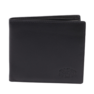 Бумажник KLONDIKE Claim, натуральная кожа в черном цвете, 10 х 2 х 12,5 см (Черный)