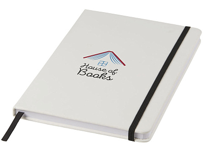 Блокнот А5 Spectrum с белой обложкой и цветной резинкой