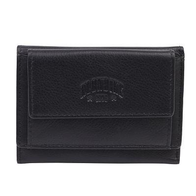 Мини-бумажник KLONDIKE Claim, натуральная кожа в черном цвете, 10,5 х 2 х 7,5 см (Черный)