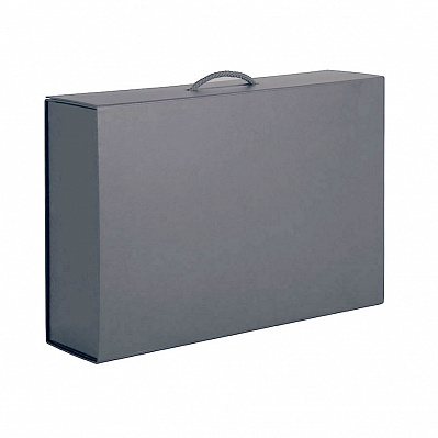 Коробка складная подарочная, 37x25x10cm, кашированный картон  (Серый)