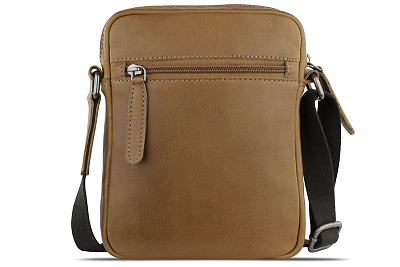 Сумка через плечо KLONDIKE GOLD «Lara», натуральная кожа в коньячном цвете, 19 х 20,5 х 6,5 см