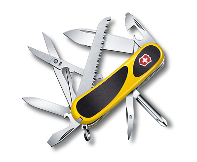 Нож перочинный VICTORINOX EvoGrip 18, 85 мм, 15 функций, жёлтый с чёрными вставками (Разноцветный)