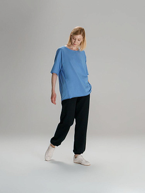 Футболка оверсайз унисекс Vozduh, светло-серая (Синий)