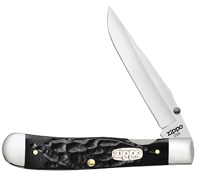 Нож перочинный ZIPPO Rough Black Synthetic Trapperlock 105 мм чёрный