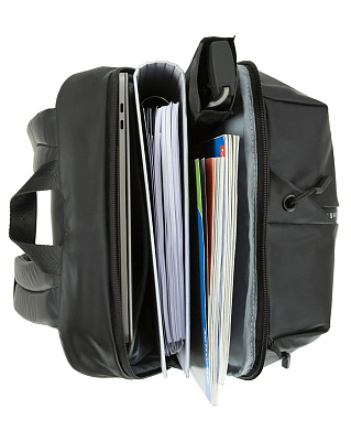 Рюкзак BUGATTI Blanc 15'', чёрный, тарпаулин/полиэстер, 32х15,5х45 см