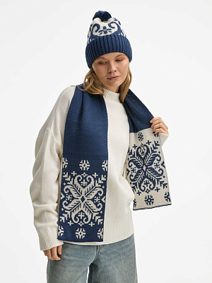 Шарф Wintertude M, синий с белым