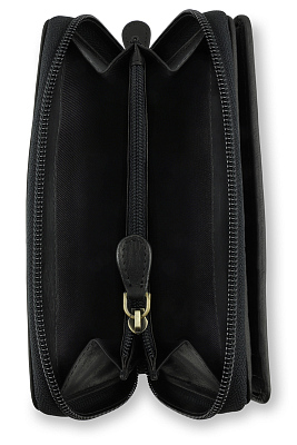 Кошелек KLONDIKE RUSH «Ava», натуральная кожа в черном цвете, 16 х 10 х 3 см