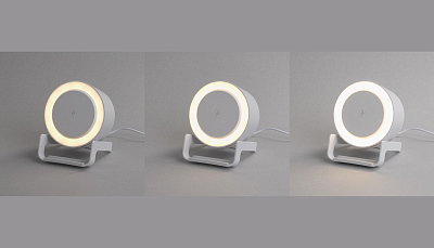 Bluetooth колонка-подставка "Smart Sound" с беспроводным (10W) зарядным устройством и лампой, белый