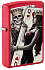 Зажигалка ZIPPO Skull King Queen Beauty с покрытием Red Matte, латунь/сталь, красная, 38x13x57 мм - Фото 1