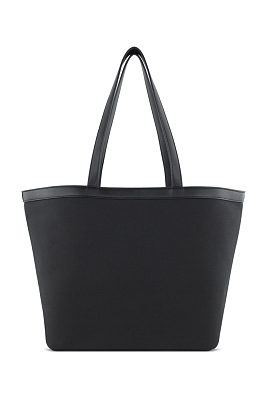 Сумка-тоут женская средняя BUGATTI Elena, черная, канвас, полиуретан, 48 x 20 x 30 см