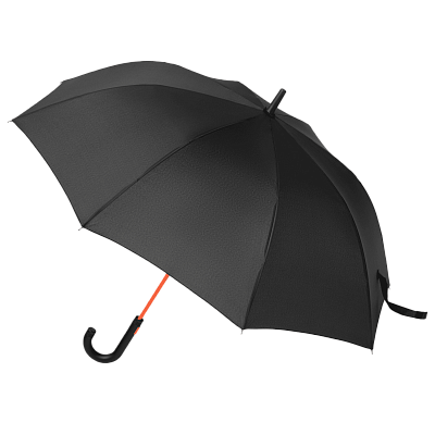 Зонт-трость Quantum, черный/оранжевый
