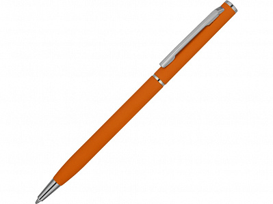 Ручка металлическая шариковая Атриум софт-тач (Оранжевый/серебристый)