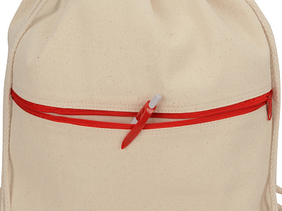 Рюкзак-мешок хлопковый Lark с цветной молнией