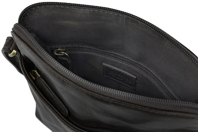 Сумка через плечо KLONDIKE MOUNTAIN «Ada», натуральная кожа в темно-коричневом цвете, 21x22x4,5 см