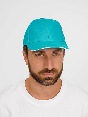 Бейсболка Buffalo, бирюзовая с белым