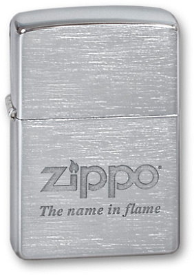 Зажигалка ZIPPO Name In Flame, с покрытием Brushed Chrome, латунь/сталь, серебристая, 38x13x57 мм (Серебристый)
