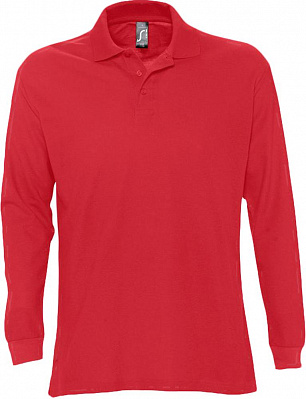 Рубашка поло мужская с длинным рукавом Star 170, красная (Красный)