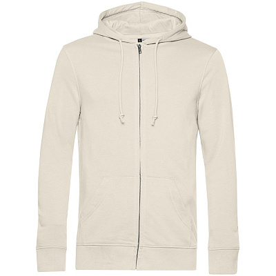 Толстовка на молнии с капюшоном унисекс BNC Inspire (Organic), молочно-белая (Белый)