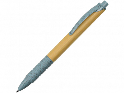 Ручка из бамбука и переработанной пшеницы шариковая Nara (Дерево/синий)