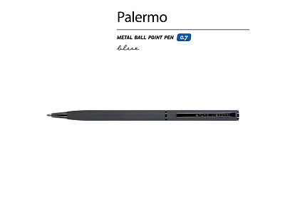 Ручка металлическая шариковая Palermo, софт-тач