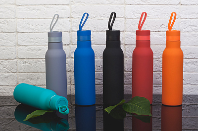 Бутылка для воды "Фитнес" 700 мл, покрытие soft touch, красный