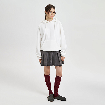 Худи релакс унисекс Адвенче (Adventure), белый, размер XS/S