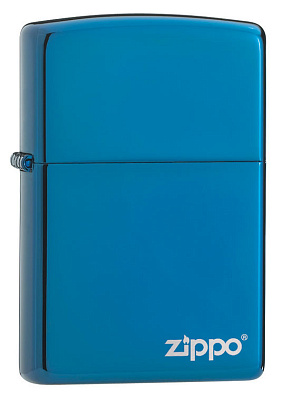 Зажигалка ZIPPO Classic с покрытием Sapphire™, с лого, латунь/сталь, синяя, глянцевая, 38x13x57 мм (Синий)