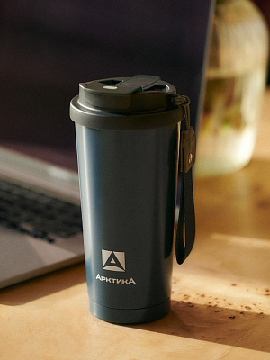 Термокружка «Арктика 500» с двойной питьевой системой, синяя (индиго)