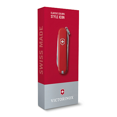 Нож-брелок VICTORINOX Classic "Style Icon", 58 мм, 7 функций, красный