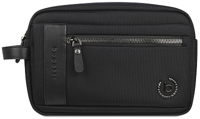 Несессер мужской BUGATTI Nero, чёрный, нейлон 1680D/кожа, 24х7,5х16 см