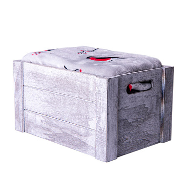 Плед новогодний  "Снегири" в подарочной коробке, 130х150 см (Серый, красный)