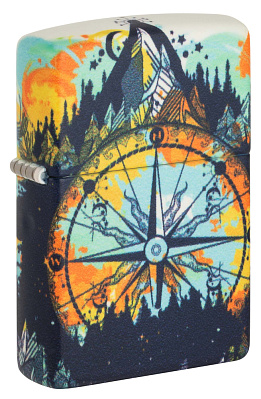 Зажигалка ZIPPO Compass с покрытием Glow In The Dark Green, латунь/сталь, разноцветная, 38x13x57 мм (Разноцветный)
