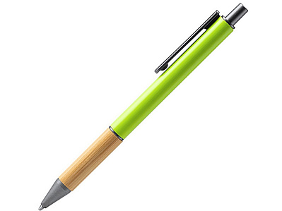 Ручка шариковая металлическая с бамбуковой вставкой PENTA (Зеленый)