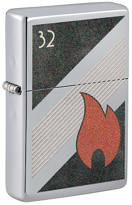Зажигалка ZIPPO Vintage с покрытием High Polish Chrome, латунь/сталь, серебристая, 38x13x57 мм (Серебристый)