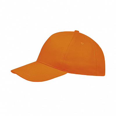Бейсболка SUNNY 180, 5 клиньев, застежка на липучке (Оранжевый)