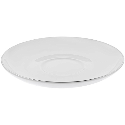 Кофейная пара Select, белая с серебристой отводкой