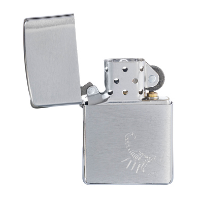 Зажигалка ZIPPO с покрытием Brushed Chrome,латунь/сталь, серебристая, 38x13x57 мм