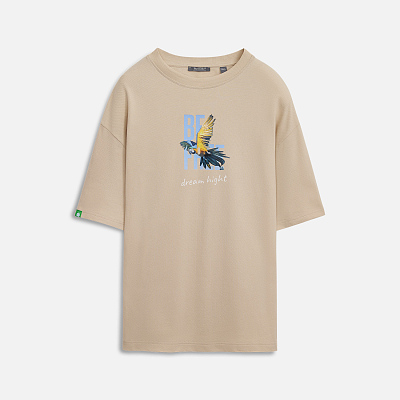 Футболка унисекс премиум AURA, бежевый