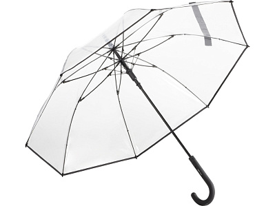 Зонт-трость Pure с прозрачным куполом (Прозрачный/черный)