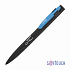 Ручка шариковая "Lip", покрытие soft touch, черный с голубым - Фото 1