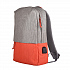 Рюкзак "Beam", серый/оранжевый, 44х30х10 см, ткань верха: 100% полиамид, подкладка: 100% полиэстер - Фото 1